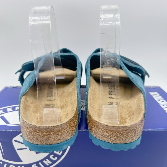 Birkenstock Kyoto Sandal Deep Turquoise Suede Leather EU 38 Womens US 7- 7.5 - Picture 8 of 13